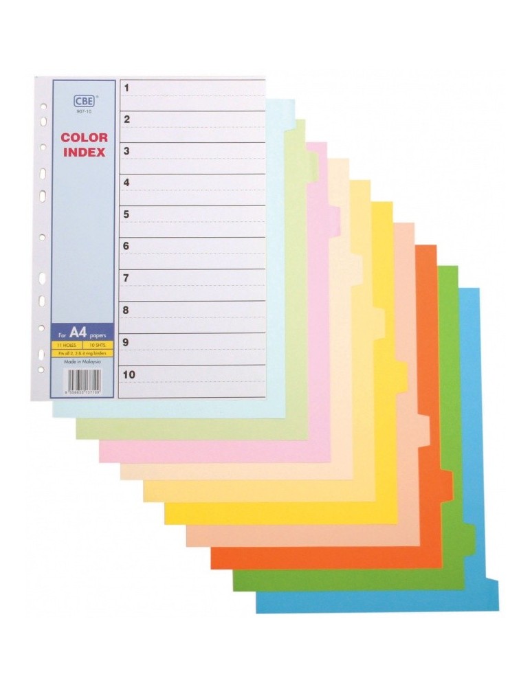 JAYAMART Stationery|CBE Index Divider (10 colours) A4 907-10RM8.70RM8.70CbeIndex Divider