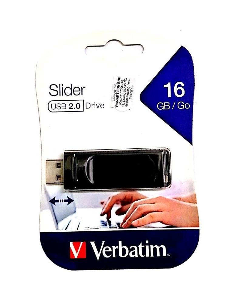JAYAMART Stationery|Verbatim Thumb Drive 16GB 2.0 SliderRM21.00RM21.00VerbatimRemovable Storage