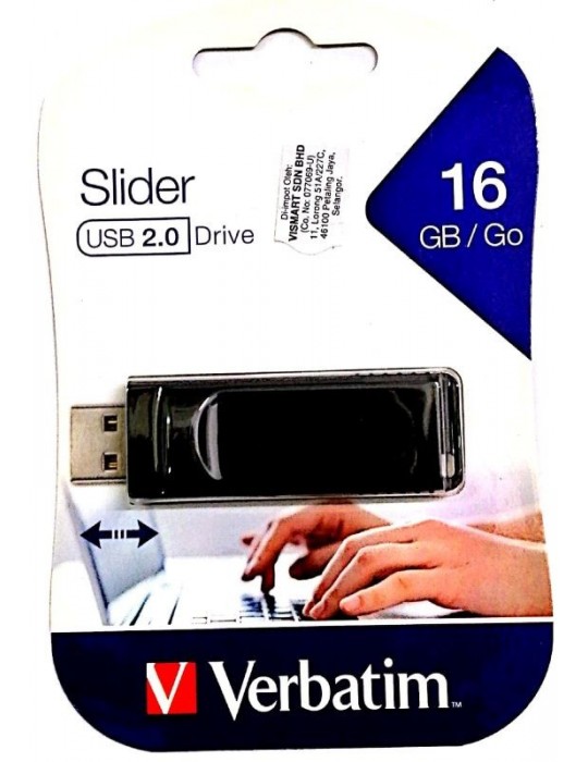 JAYAMART Stationery|Verbatim Thumb Drive 16GB 2.0 SliderRM21.00RM21.00VerbatimRemovable Storage