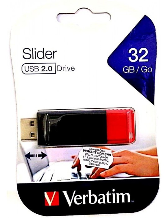 JAYAMART Stationery|Verbatim Thumb Drive 32GB 2.0 SliderRM44.00RM44.00VerbatimRemovable Storage