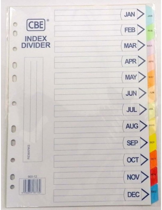 JAYAMART Stationery|CBE Index Divider (Jan-Dec) A4 900-12RM6.70RM6.70CbeIndex Divider