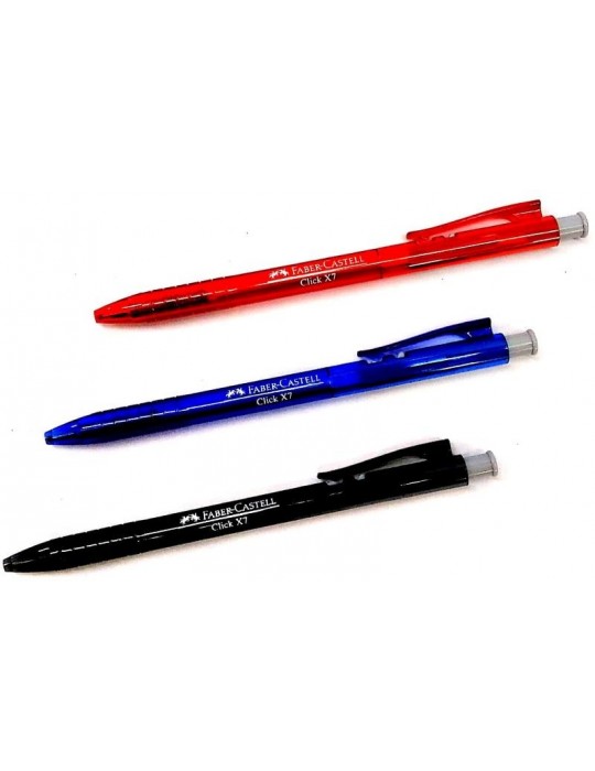 JAYAMART Stationery|Faber Castell Click Ball Pen X7 0.7 mm (3 colours)RM0.80RM0.80Pen & Refill