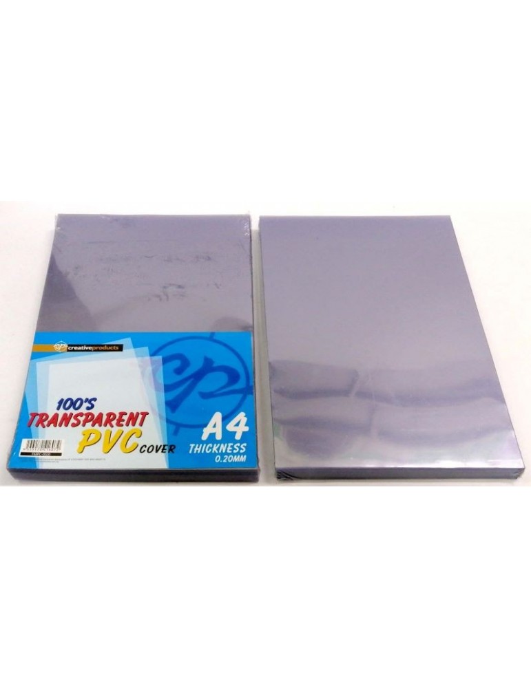 Rigid Sheet A4 Plastic Binding Cover clear 100's