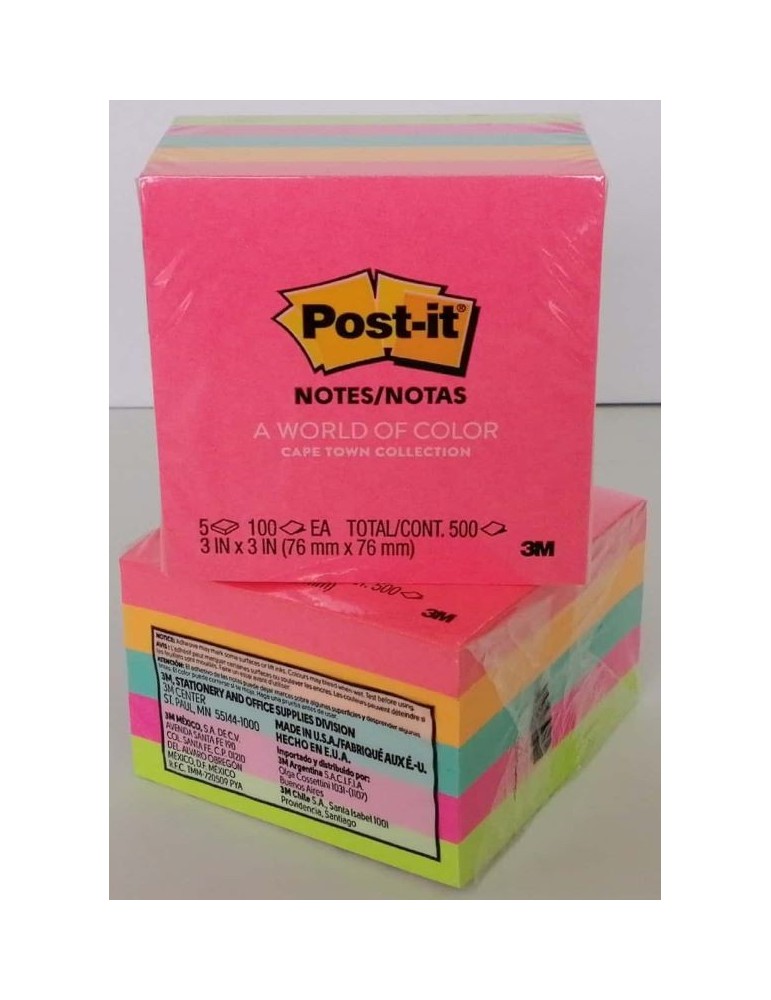 JAYAMART Stationery|3M Post It Note 3" x 3" CapeTown / Rio (5 in 1)RM16.00RM16.00Post It Note / Stick On Pad & Flag