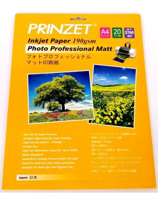 JAYAMART Stationery|Prinzet Inkjet Paper Matt A4 190 gsmRM26.50RM26.50Inkjet Paper & Card