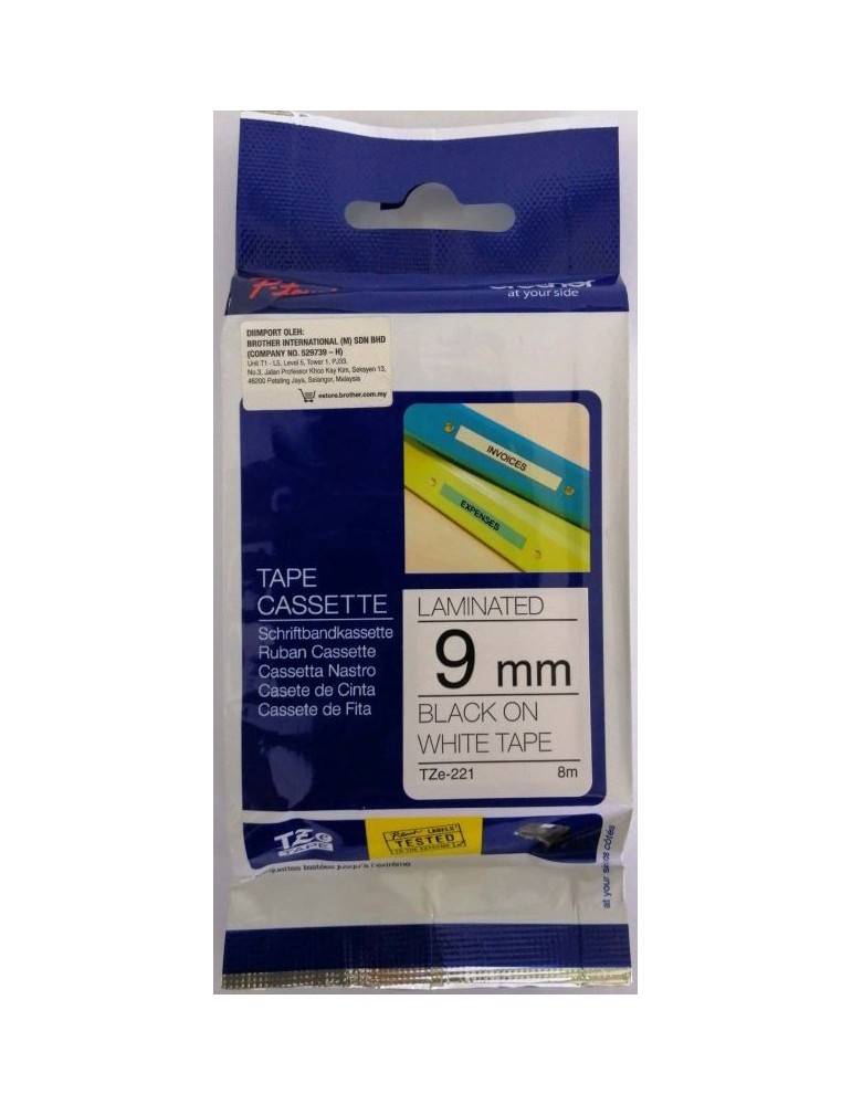 JAYAMART Stationery|Brother TZ Label 9 mm black on white tape TZE-221RM66.00RM66.00Labeller & Label JAYAMART Stationery|Brother TZ Label 9 mm black on white tape TZE-221RM66.00RM66.00Labeller & Label