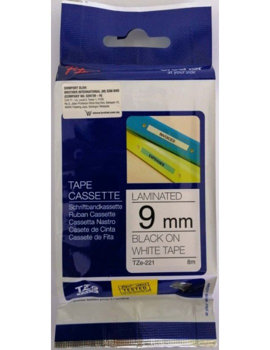 JAYAMART Stationery|Brother TZ Label 9 mm black on white tape TZE-221RM66.00RM66.00Labeller & Label JAYAMART Stationery|Brother TZ Label 9 mm black on white tape TZE-221RM66.00RM66.00Labeller & Label