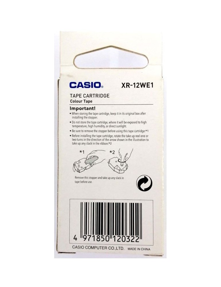 JAYAMART Stationery|Casio Ez-label 12 mm black on white tape XR-12WE1RM65.00RM65.00Labeller & Label