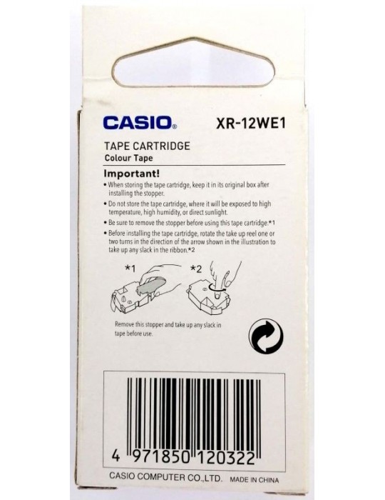 JAYAMART Stationery|Casio Ez-label 12 mm black on white tape XR-12WE1RM65.00RM65.00Labeller & Label