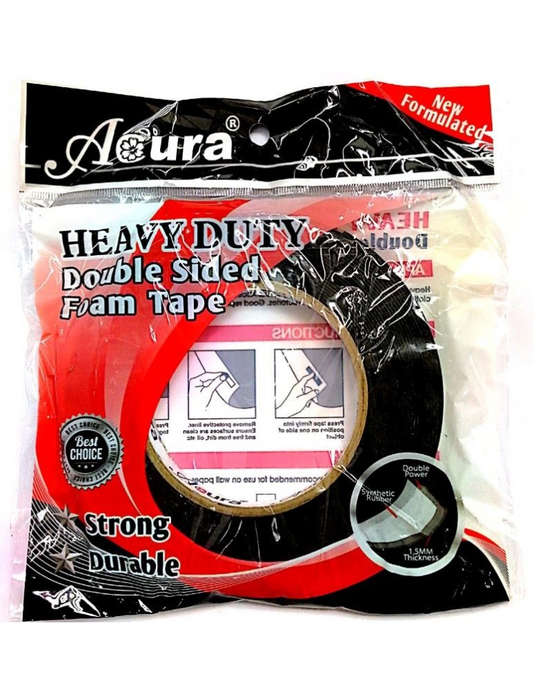 Heavy Duty Double Sided Tape 12 mm x 8 (black)