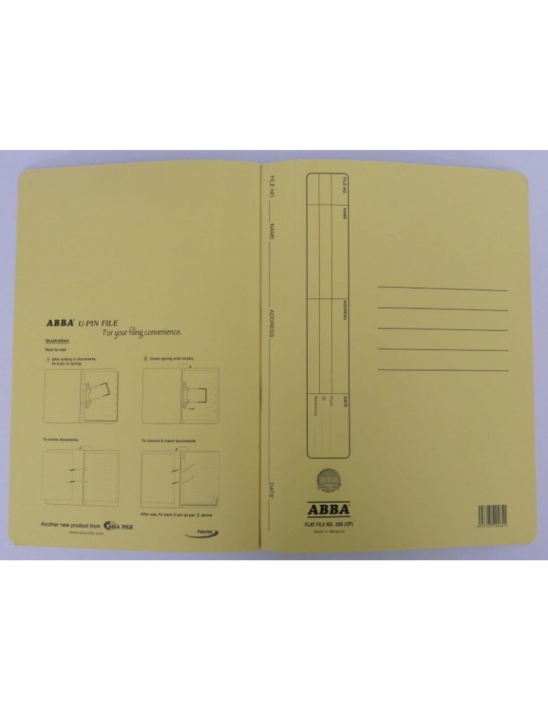 JAYAMART Stationery|Abba Flat File (U-Pin Spring) 350 (6 colours)RM2.10RM2.10AbbaPaper File & Folder