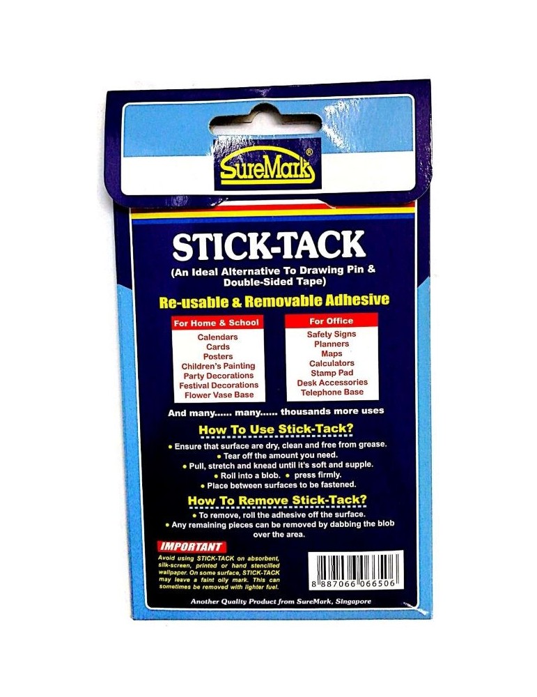 JAYAMART Stationery|Suremark Stick Tack (S) 50 gsm SQ-6650RM7.70RM7.70SuremarkMiscellaneous - Tape & Self-adhesive