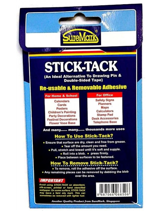 JAYAMART Stationery|Suremark Stick Tack (S) 50 gsm SQ-6650RM7.70RM7.70SuremarkMiscellaneous - Tape & Self-adhesive
