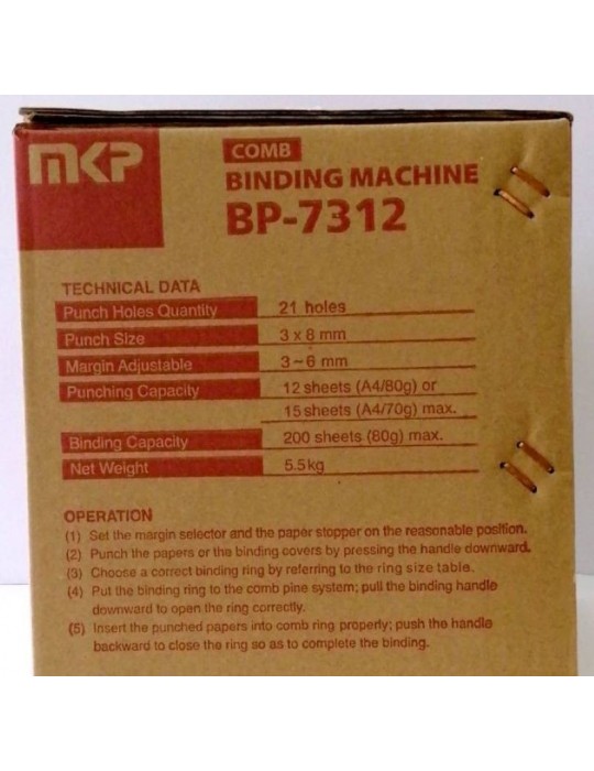 JAYAMART Stationery|MKP Comb Binder A4 (manual) BP-7312RM338.00RM338.00Binding Machine & Comb