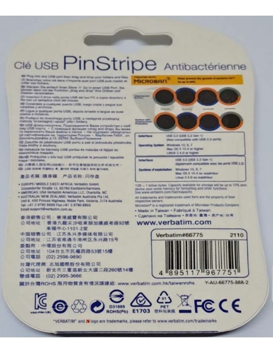 JAYAMART Stationery|Verbatim Thumb Drive 32GB 3.0 PinstripeRM25.00RM25.00VerbatimRemovable Storage