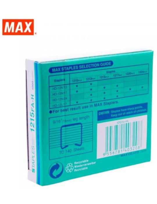 JAYAMART Stationery|Max Staples 1215FA-HRM12.30RM12.30MaxStapler & Staples