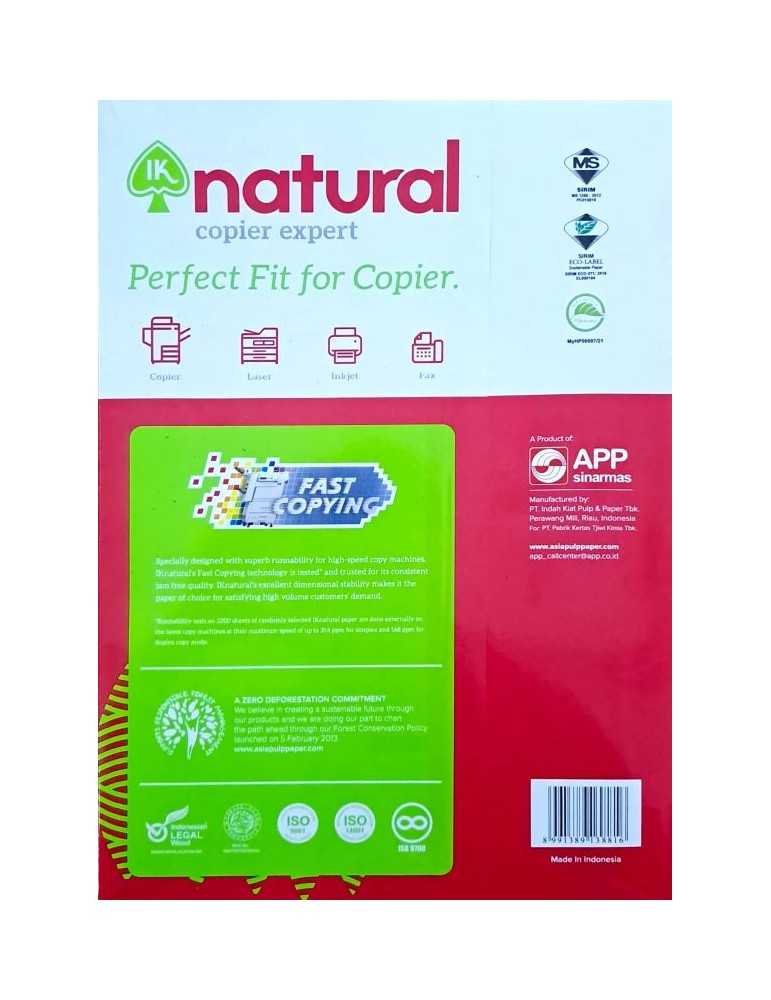 JAYAMART Stationery|IK Natural Photocopy Paper A4 70 gsm 500's (cash & carry)RM10.50RM10.50Indah KiatPaper & Card