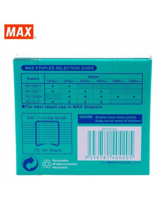 JAYAMART Stationery|Max Staples 1217FA-HRM13.80RM13.80MaxStapler & Staples