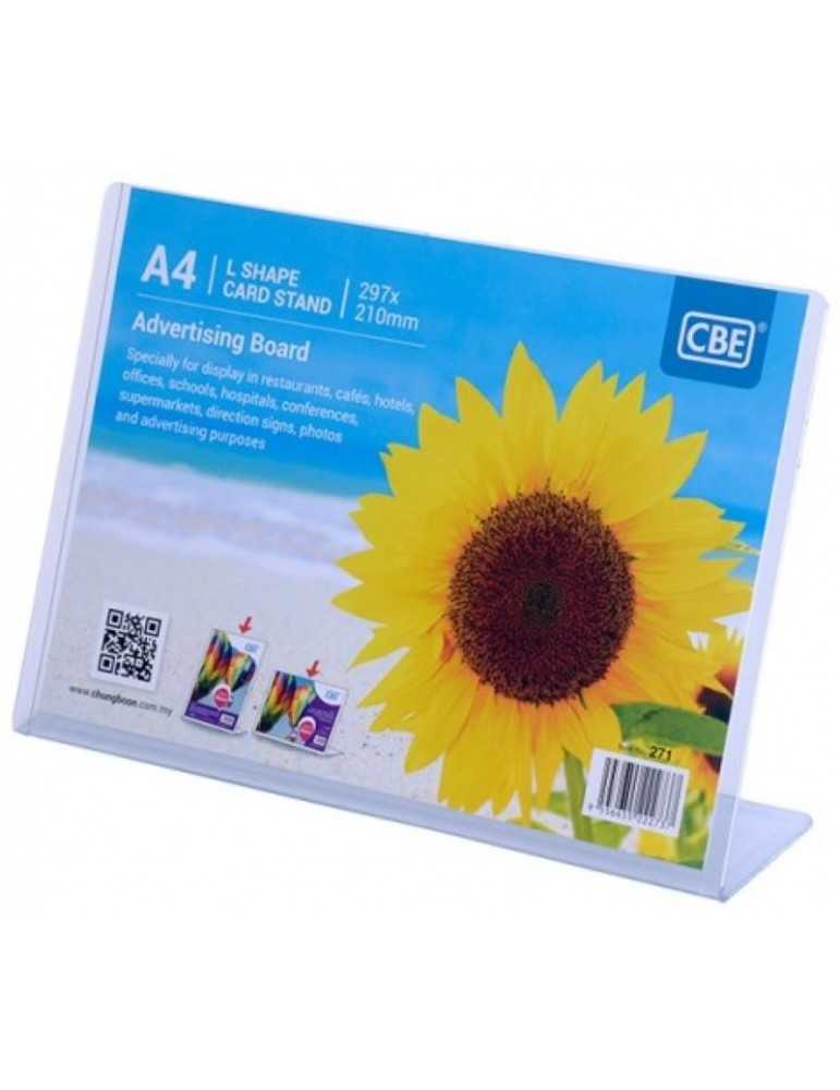JAYAMART Stationery|CBE L Shape Card Stand 271 A4 horizontalRM12.70RM12.70CbeDocument Holder & Stand JAYAMART Stationery|CBE L Shape Card Stand 271 A4 horizontalRM12.70RM12.70CbeDocument Holder & Stand