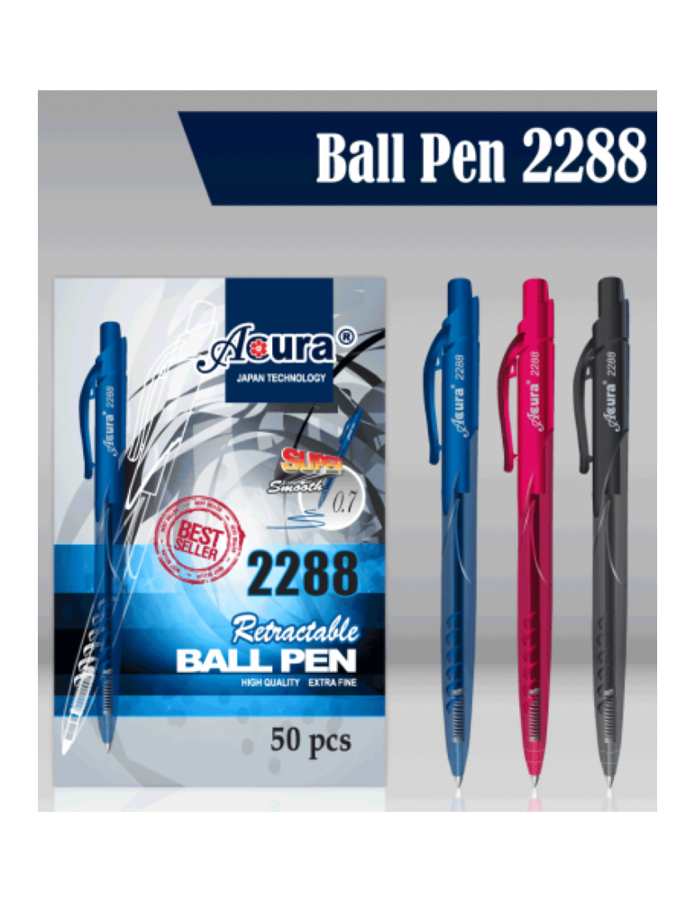 JAYAMART Stationery|Acura Click Ball Pen 50's (3 colours)RM16.00RM16.00AcuraPen & Refill