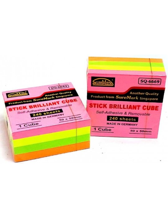 JAYAMART Stationery|Suremark Stick On Note SQ6669 (size: 50 mm x 50 mm) 4 coloursRM7.20RM7.20SuremarkPost It Note / Stick On Pad & Flag