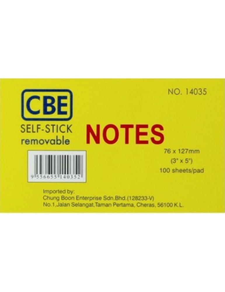 JAYAMART Stationery|CBE Stick On Pad 3" x 5" (paper) 14035RM3.30RM3.30CbePost It Note / Stick On Pad & Flag