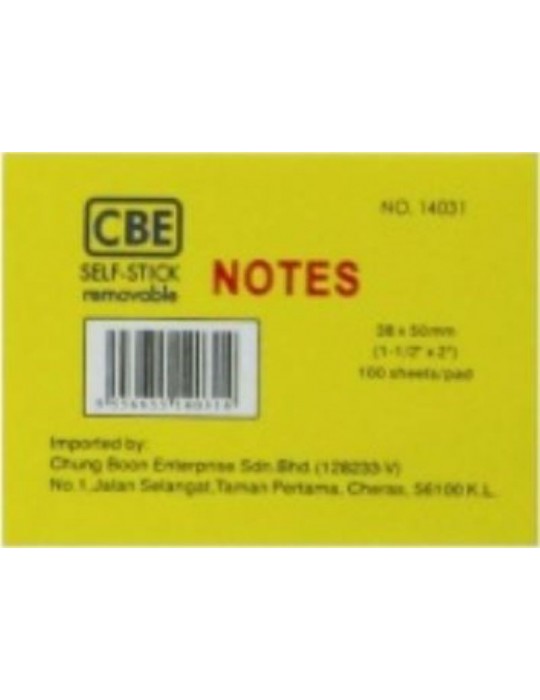 JAYAMART Stationery|CBE Stick On Pad 1.5" x 2" (paper) 14031RM1.30RM1.30CbePost It Note / Stick On Pad & Flag