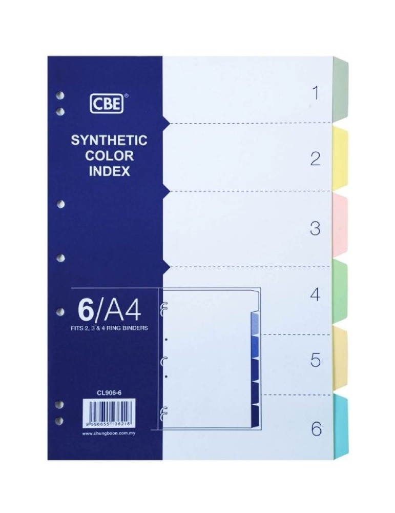 JAYAMART Stationery|CBE PP Index Divider (6 colours) A4 906-6RM5.10RM5.10CbeIndex Divider