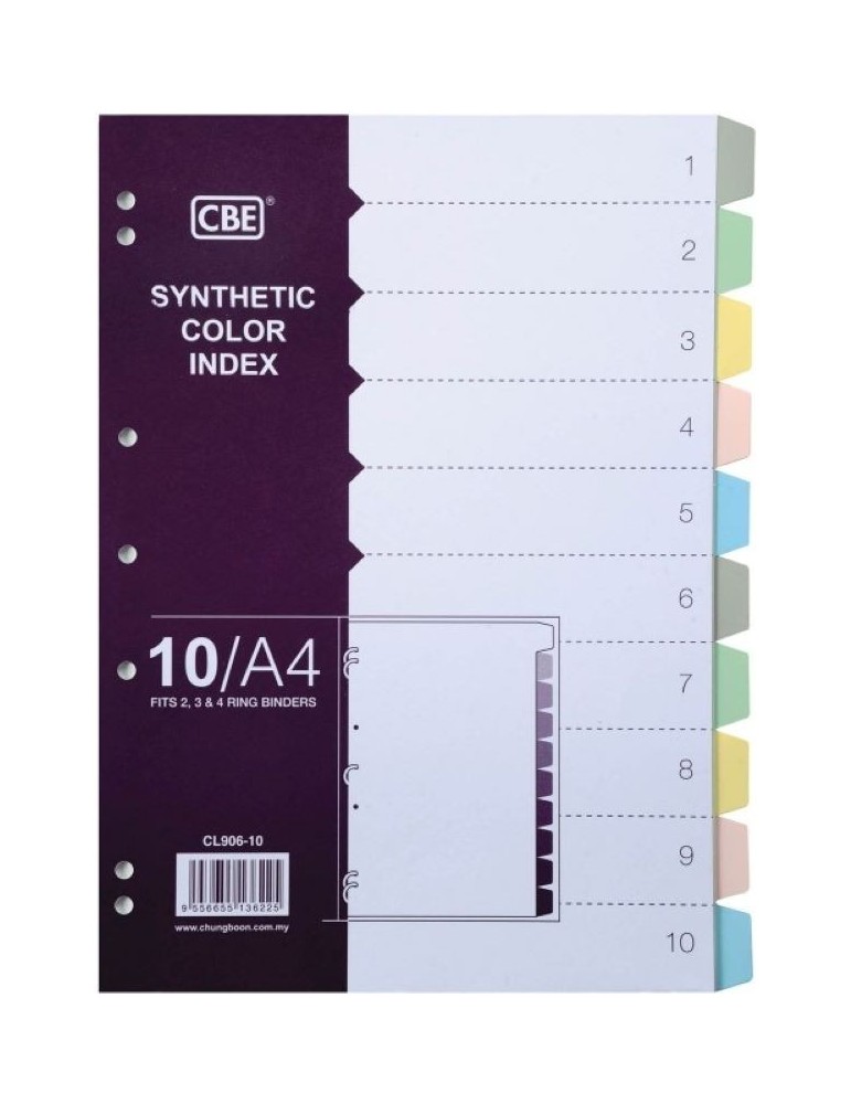 JAYAMART Stationery|CBE PP Index Divider (10 colours) A4 906-10RM7.70RM7.70CbeIndex Divider