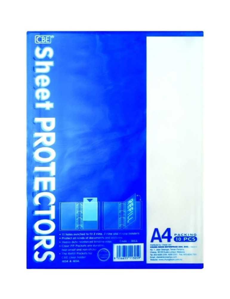 JAYAMART Stationery|CBE Sheet Protector Refill A4 305ARM2.50RM2.50CbePVC & PP File