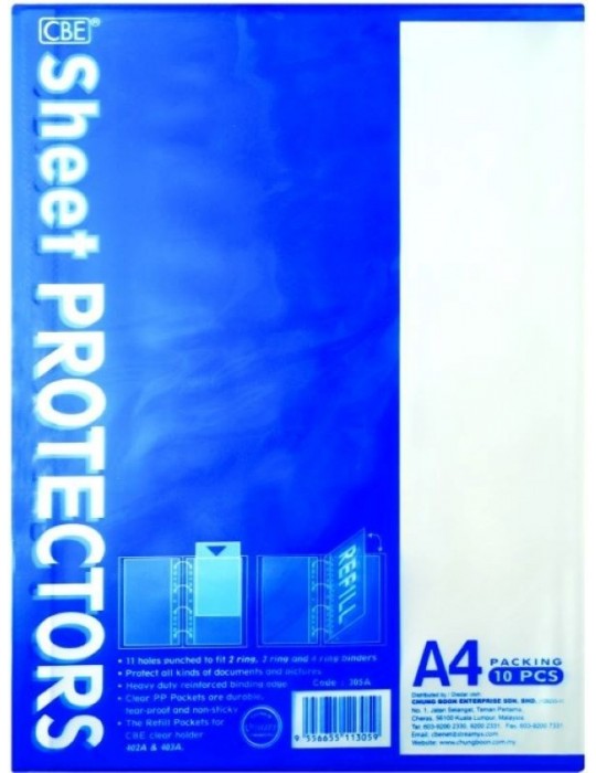 JAYAMART Stationery|CBE Sheet Protector Refill A4 305ARM2.50RM2.50CbePVC & PP File