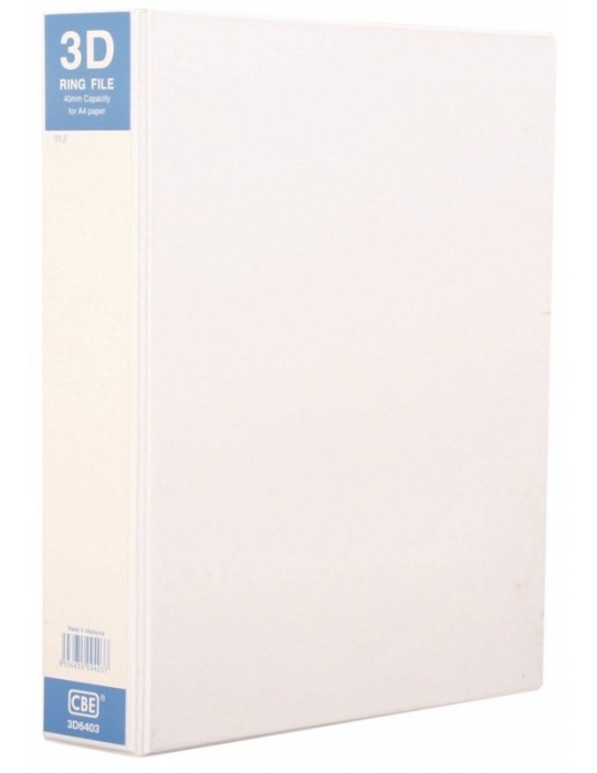 JAYAMART Stationery|CBE PVC White File A4 3D 40 mm 3D6403RM16.20RM16.20CbePVC & PP File